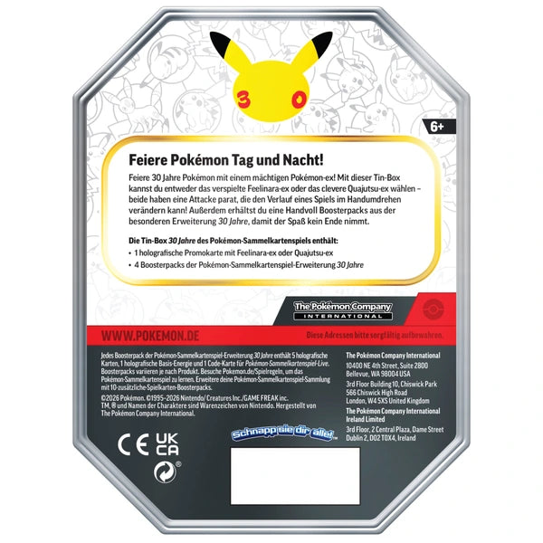 Pokémon Tin-Box mit Feelinara-ex 30 Jahre Deutsch