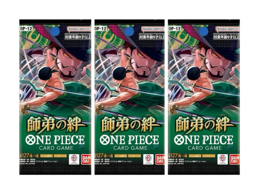 3x One Piece Card Game - OP12 - Bonds of Master and Disciple  Booster JP
